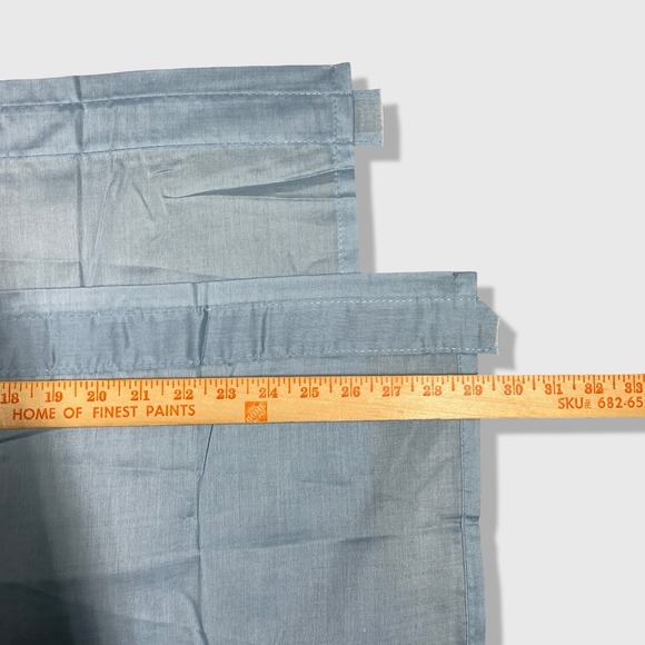 Unbranded Ruffle Curtains Home 29x24 Blue Cottagecore Lace Trim Valance Set - Picture 5 of 7